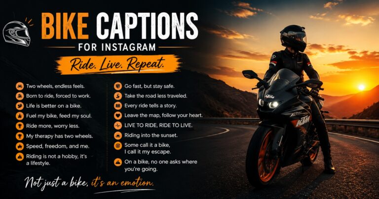 200+ Best Bike Captions for Instagram: Short, Funny & Unique