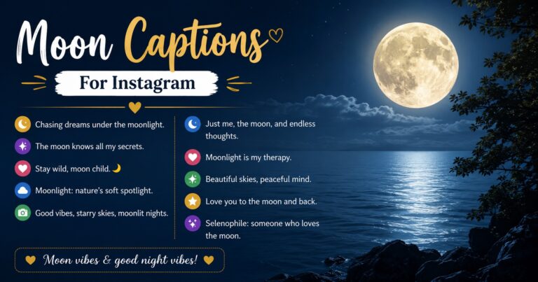 280+ Best Moon Captions For Instagram: Unique, New & Short