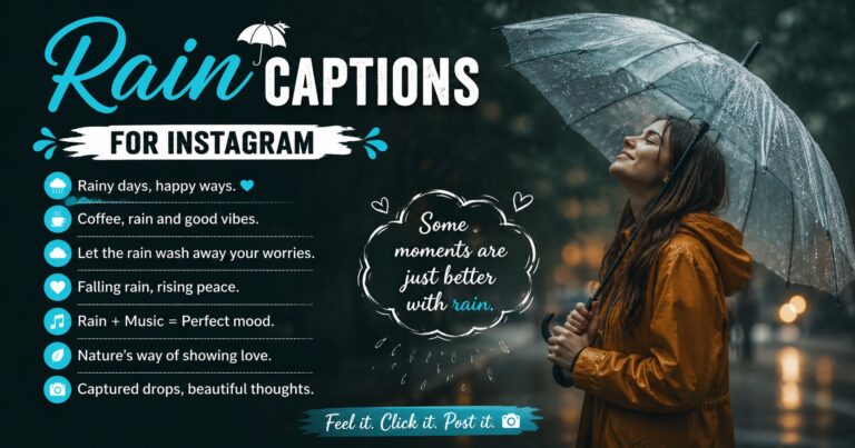 200+ Unique Rain Captions for Instagram: Short, Funny & Sweet