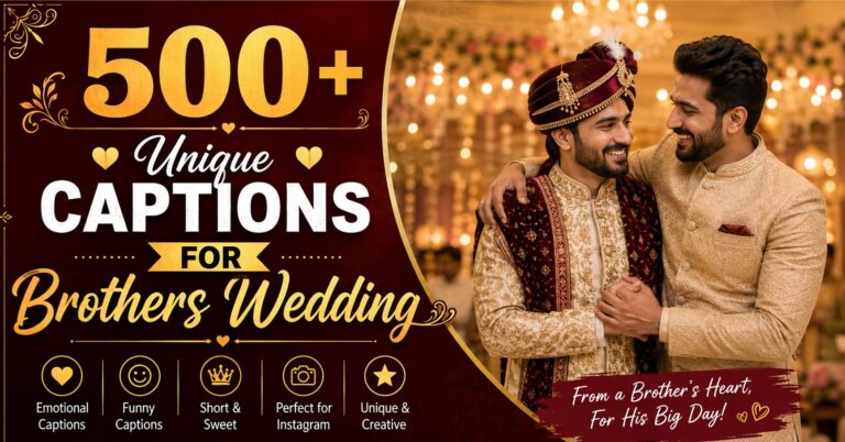 500+ Unique Captions for Brothers Wedding: Smiles, Love & Celebration