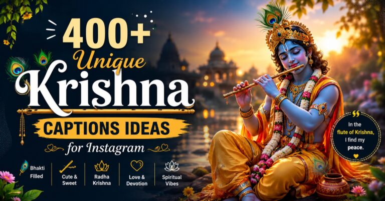 400+ Unique Krishna Captions Ideas for Instagram: Short & Sweet Quotes