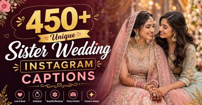 450+ Unique Sister Wedding Instagram Captions in 2026